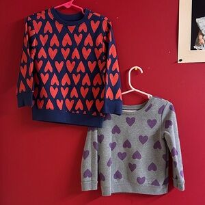 Old Navy Kids Heart Sweatshirt Set Navy and Gray Valentine lot size 3T Granimals